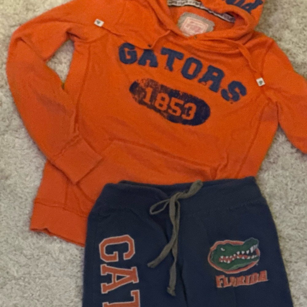 University of Florida UF Gators hoodie & pants Victoria's Secret 2 piece outfit